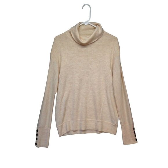 Anthropologie Moth Sweater Wool Blend Blush Pink Turtleneck Long Sleeve Size L - Picture 2 of 9